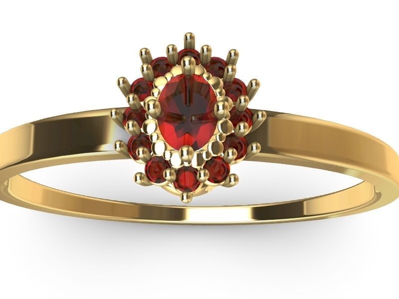 oval cluster ring stl verified 3D print model_1