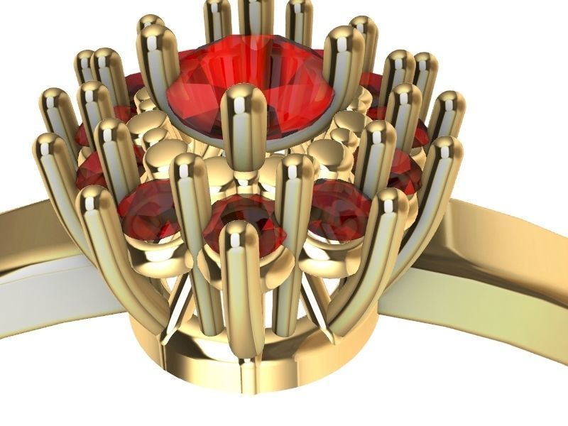 oval cluster ring stl verified 3D print model_21