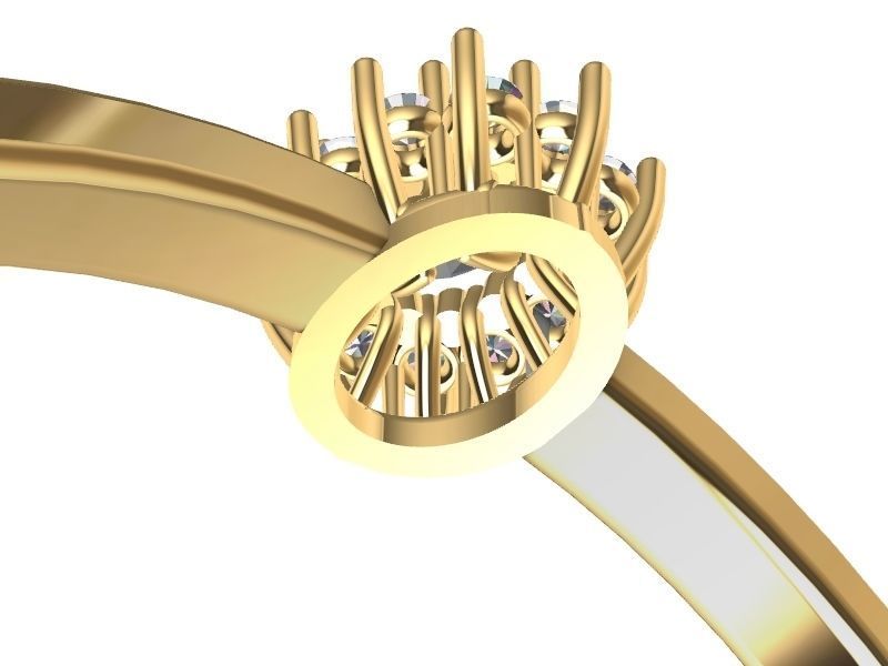 oval cluster ring stl verified 3D print model_7