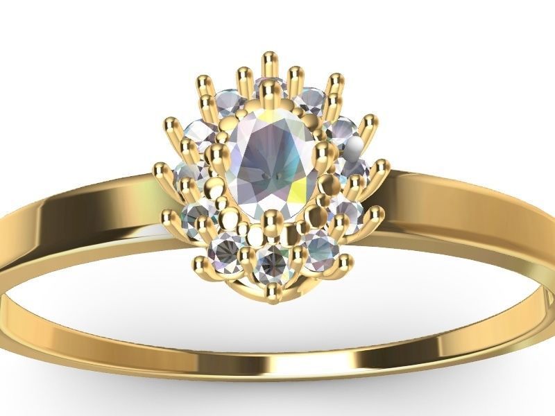 oval cluster ring stl verified 3D print model_2