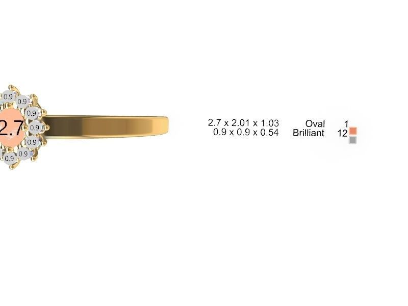 oval cluster ring stl verified 3D print model_4