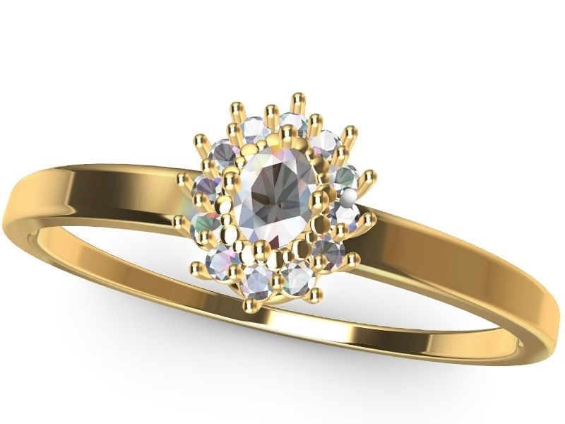 oval cluster ring stl verified 3D print model_3