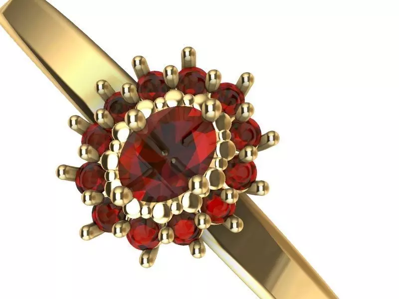 oval cluster ring stl verified 3D print model_0