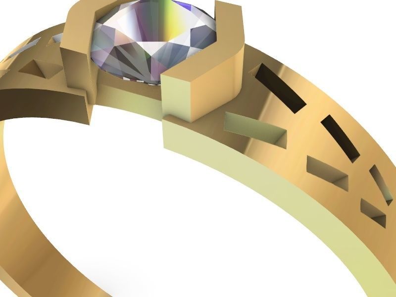 modern solitaire ring stl verified  3D print model_2