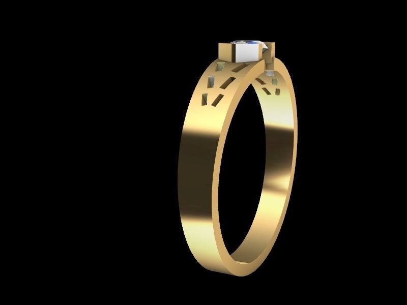 modern solitaire ring stl verified  3D print model_18