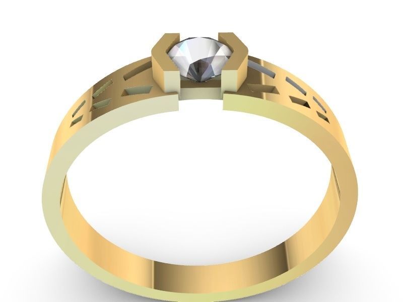 modern solitaire ring stl verified  3D print model_10