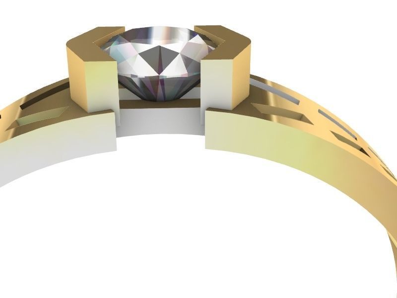 modern solitaire ring stl verified  3D print model_6