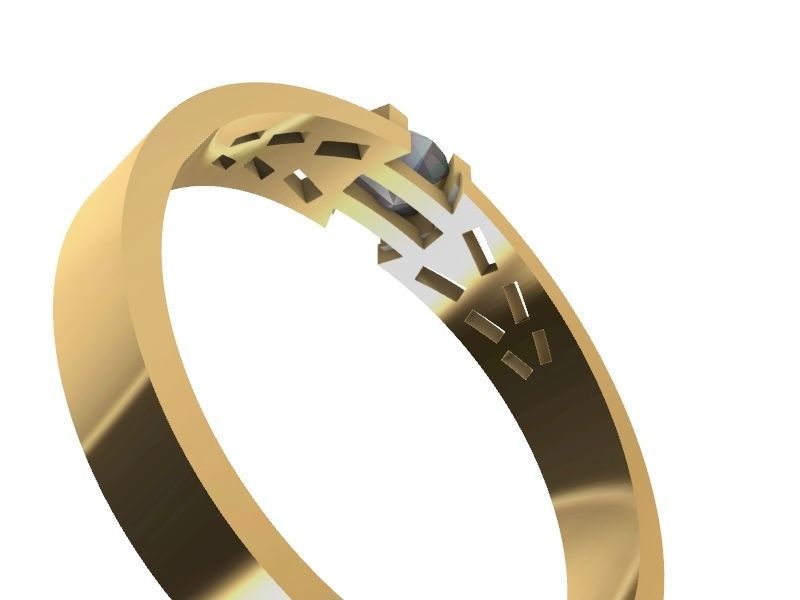modern solitaire ring stl verified  3D print model_11