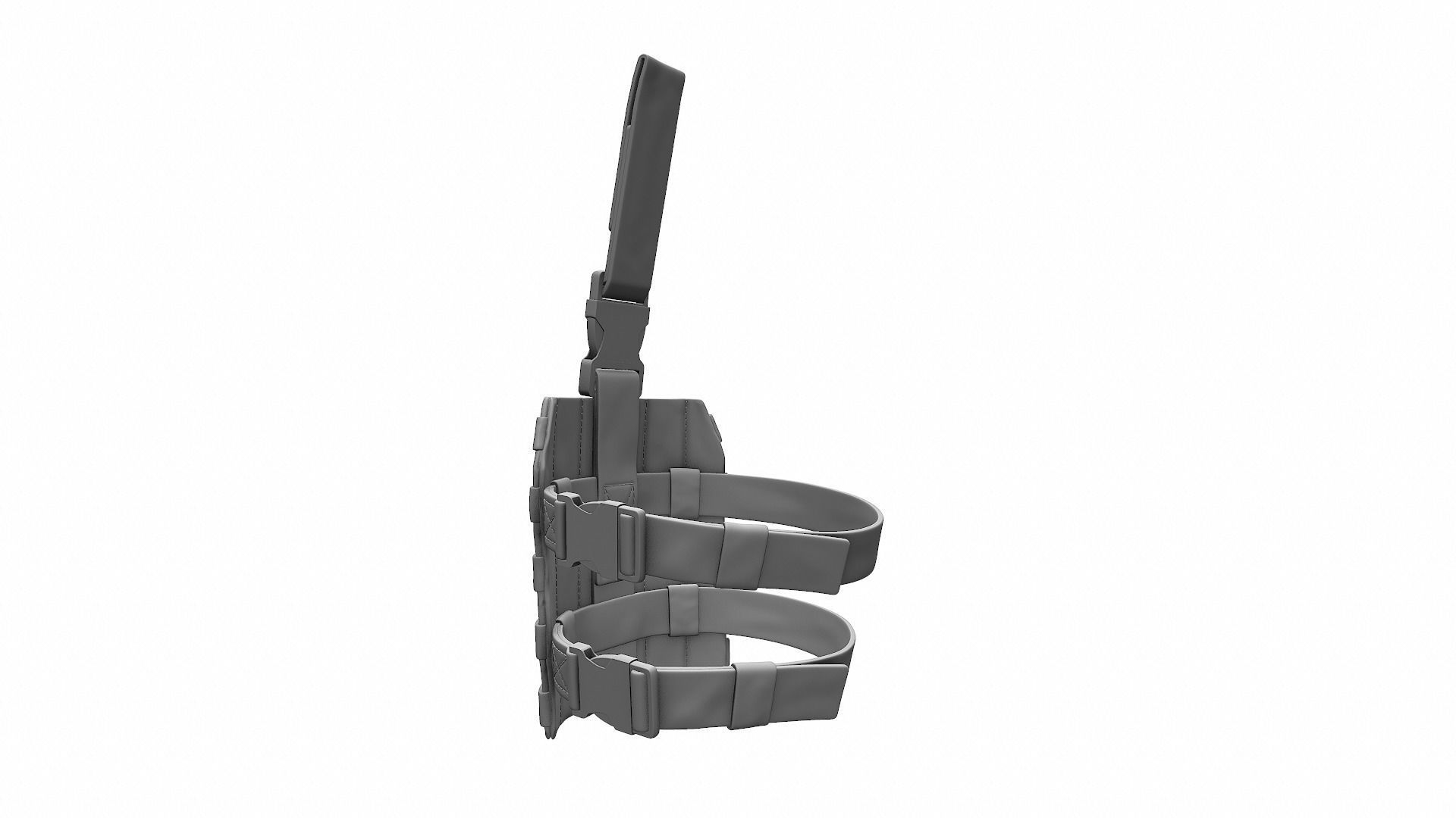 Drop Leg Platform for Holster and Pouch - High Poly 3D model_9