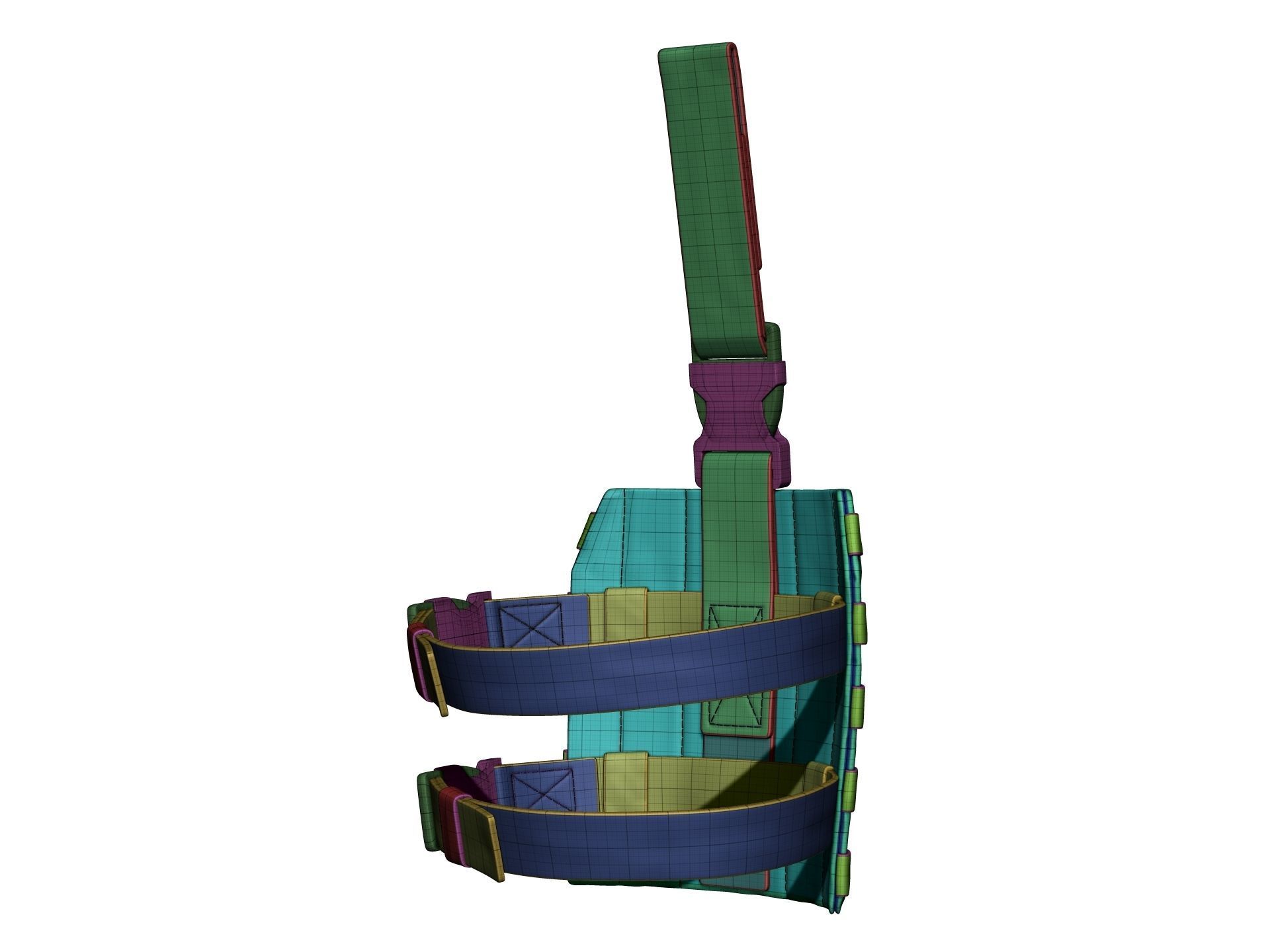 Drop Leg Platform for Holster and Pouch - High Poly 3D model_18