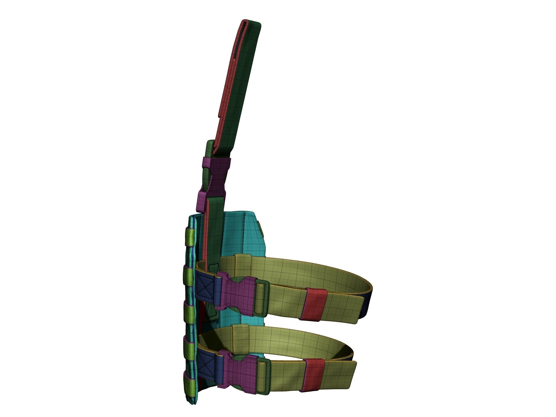 Drop Leg Platform for Holster and Pouch - High Poly 3D model_20