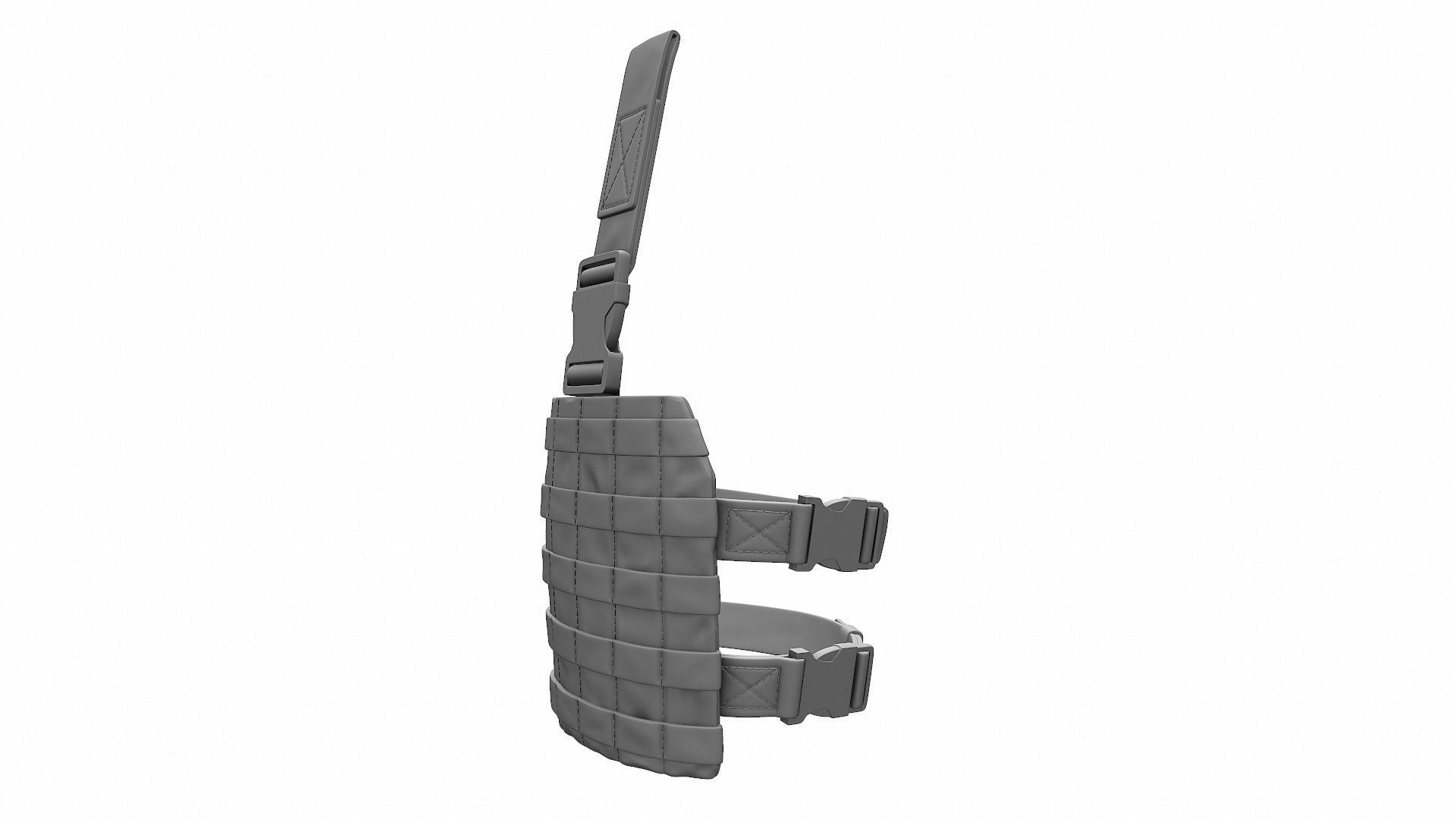 Drop Leg Platform for Holster and Pouch - High Poly 3D model_1