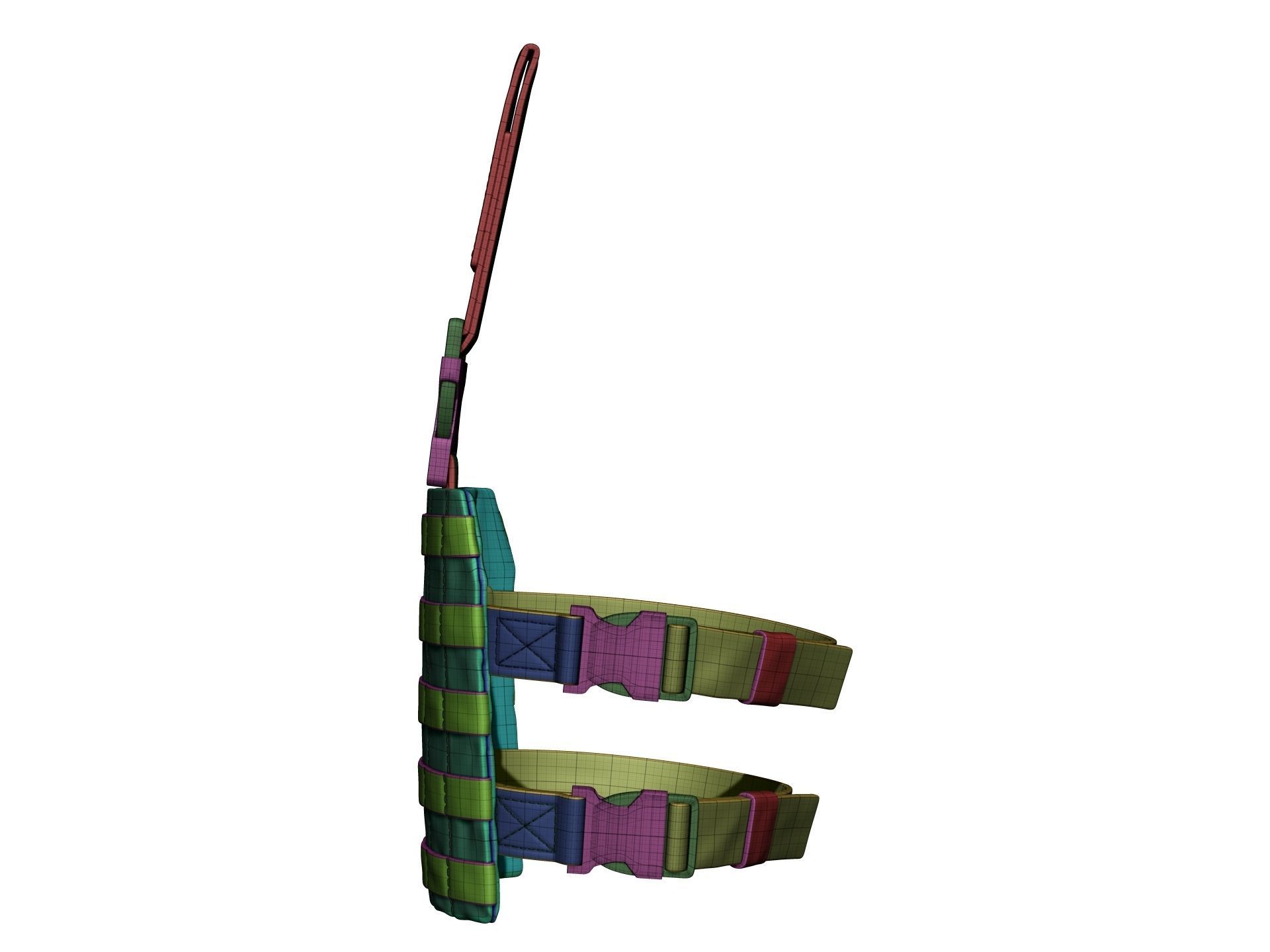 Drop Leg Platform for Holster and Pouch - High Poly 3D model_21