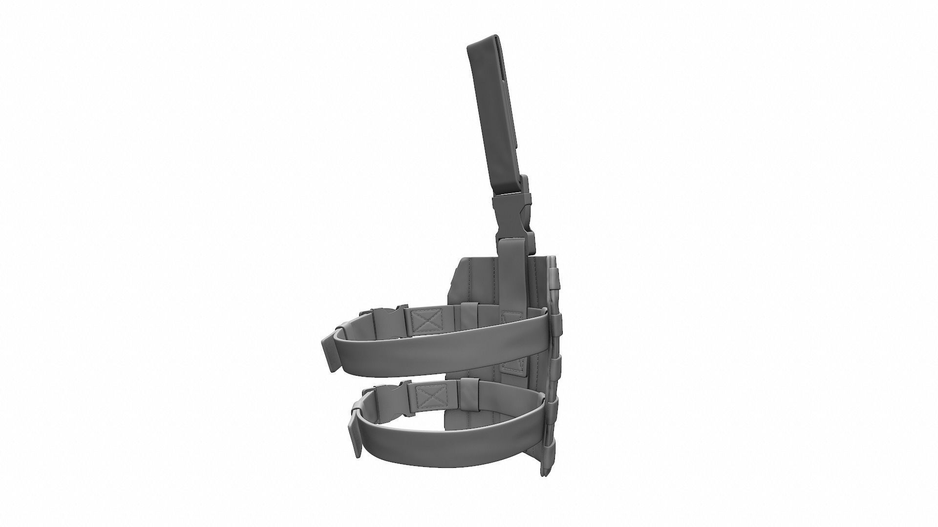 Drop Leg Platform for Holster and Pouch - High Poly 3D model_6