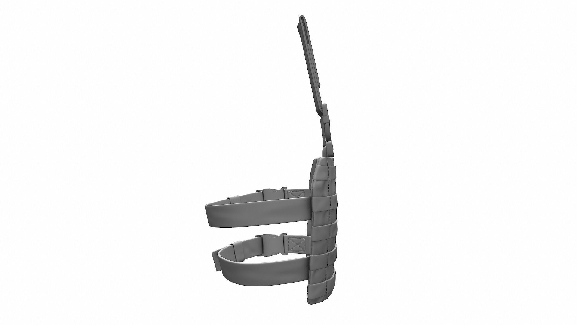 Drop Leg Platform for Holster and Pouch - High Poly 3D model_5