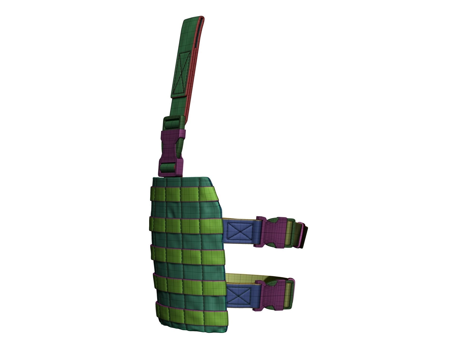 Drop Leg Platform for Holster and Pouch - High Poly 3D model_15