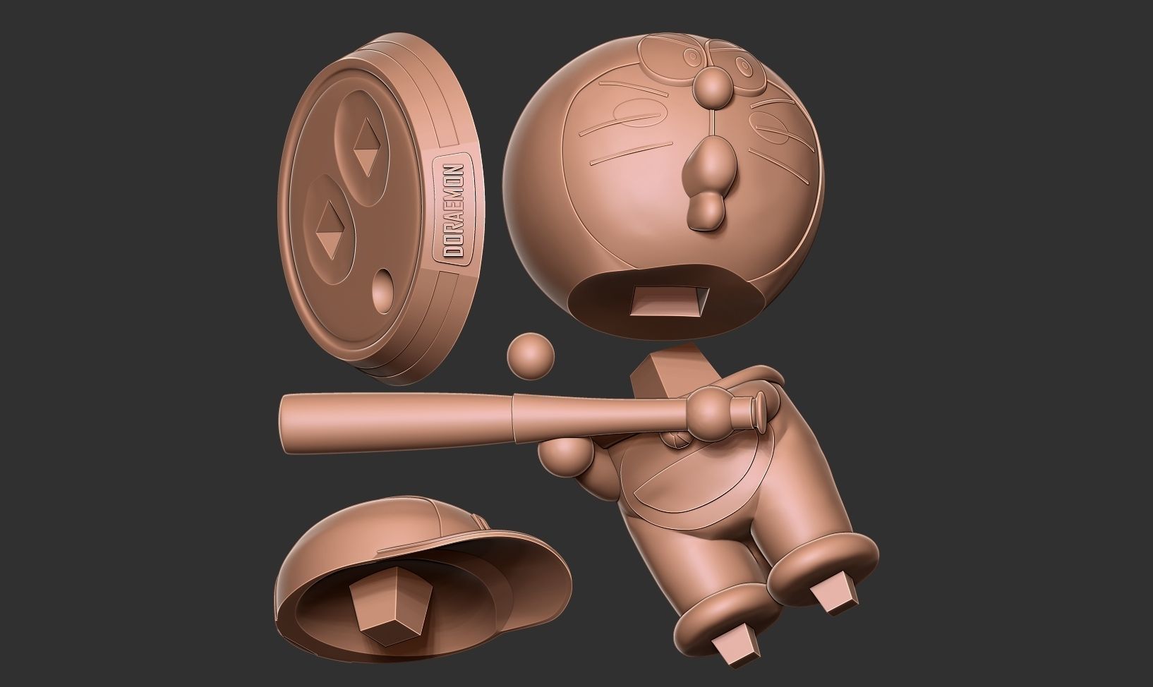 Doraemon - baseball player  3D print model_9