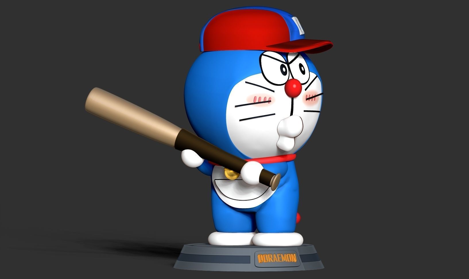 Doraemon - baseball player  3D print model_14