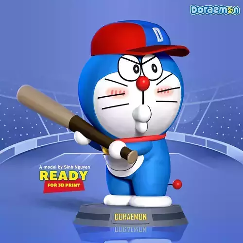 Doraemon - baseball player  3D print model Doraemon - baseball player  3D print model