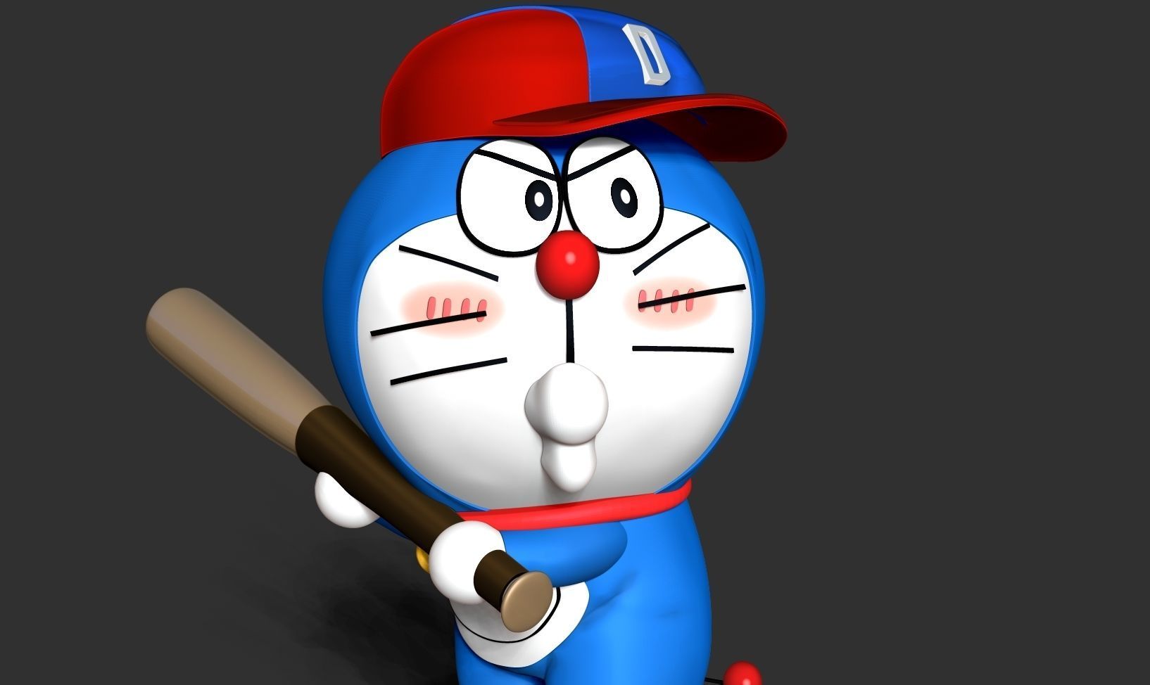 Doraemon - baseball player  3D print model_5