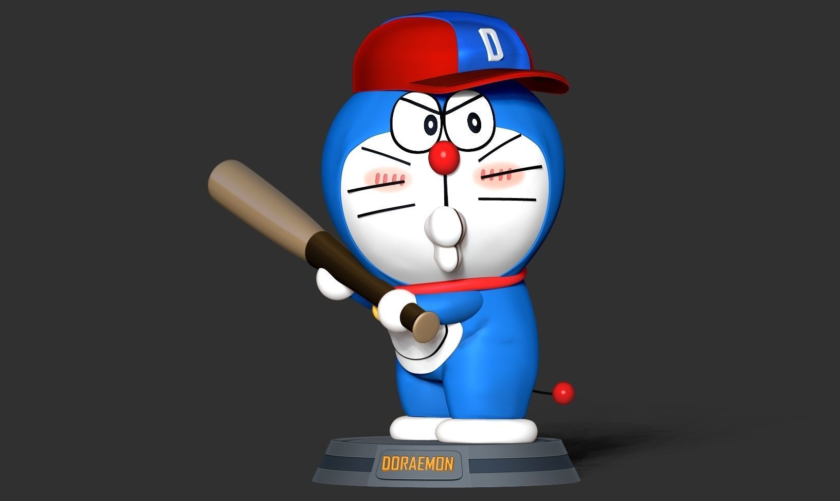 Doraemon - baseball player  3D print model_7