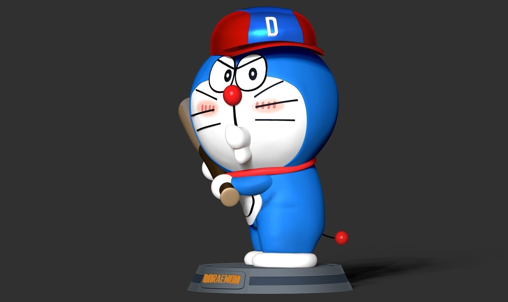 Doraemon - baseball player  3D print model_12