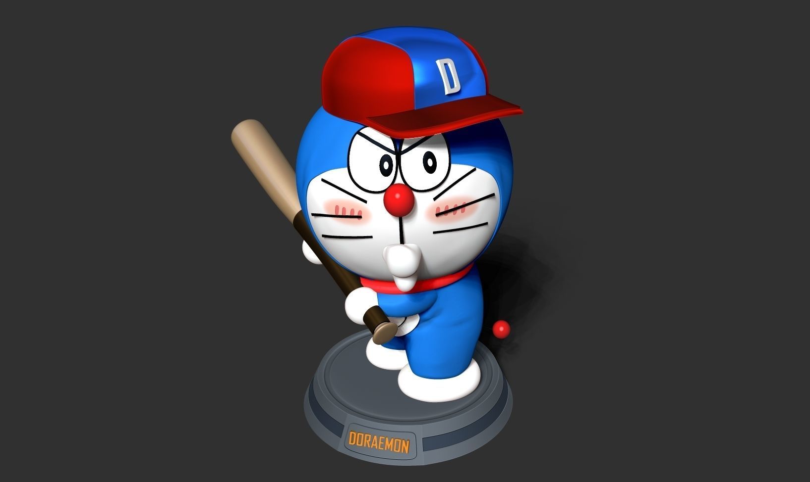 Doraemon - baseball player  3D print model_18