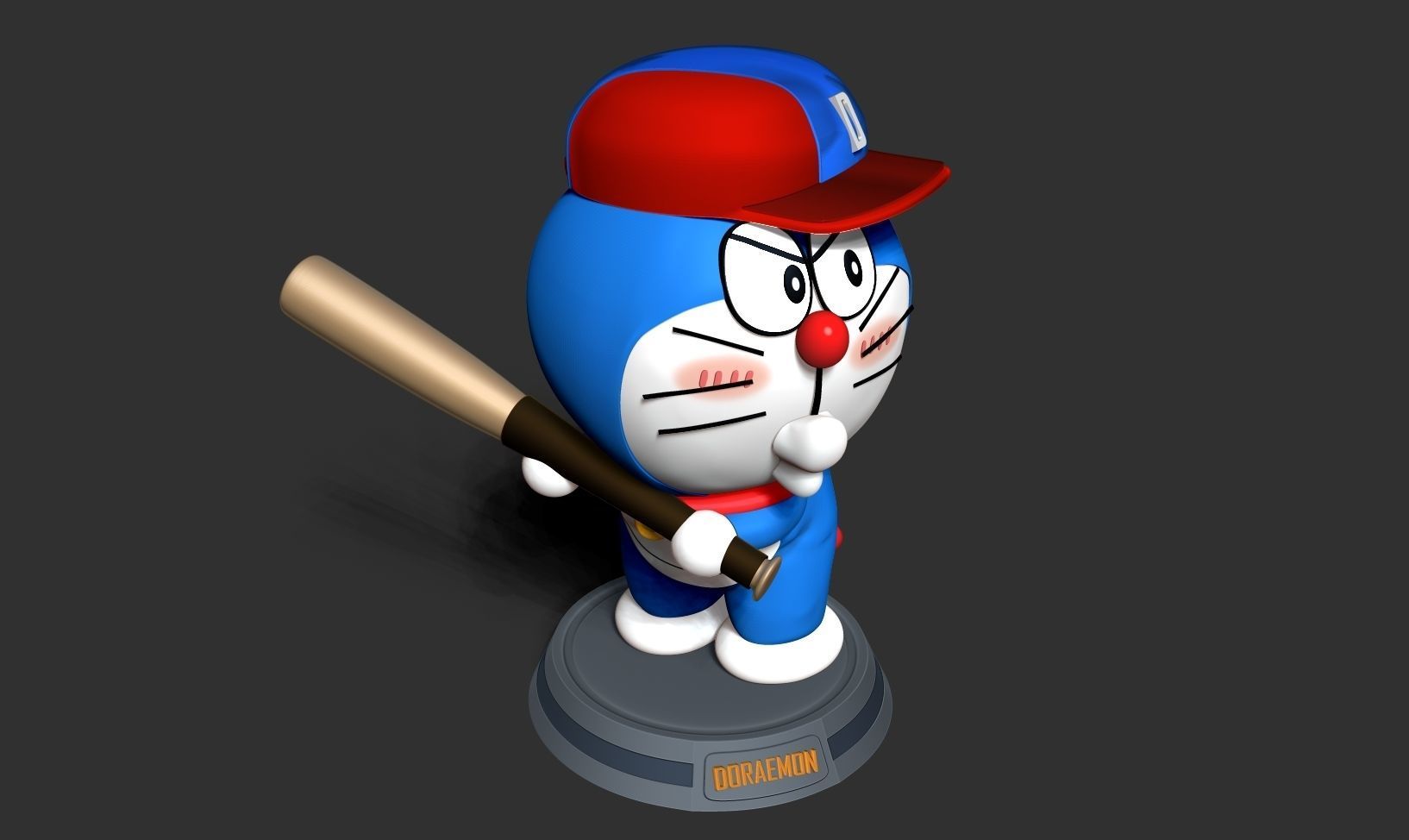 Doraemon - baseball player  3D print model_16