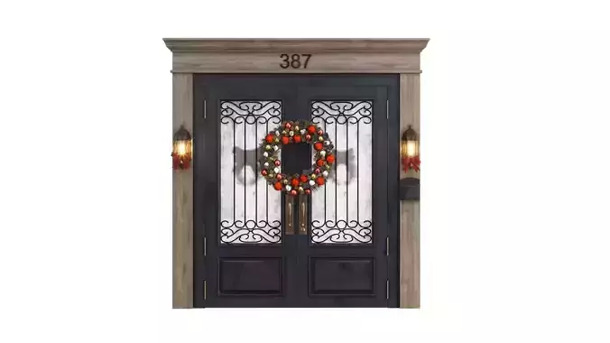 New Year French door entry