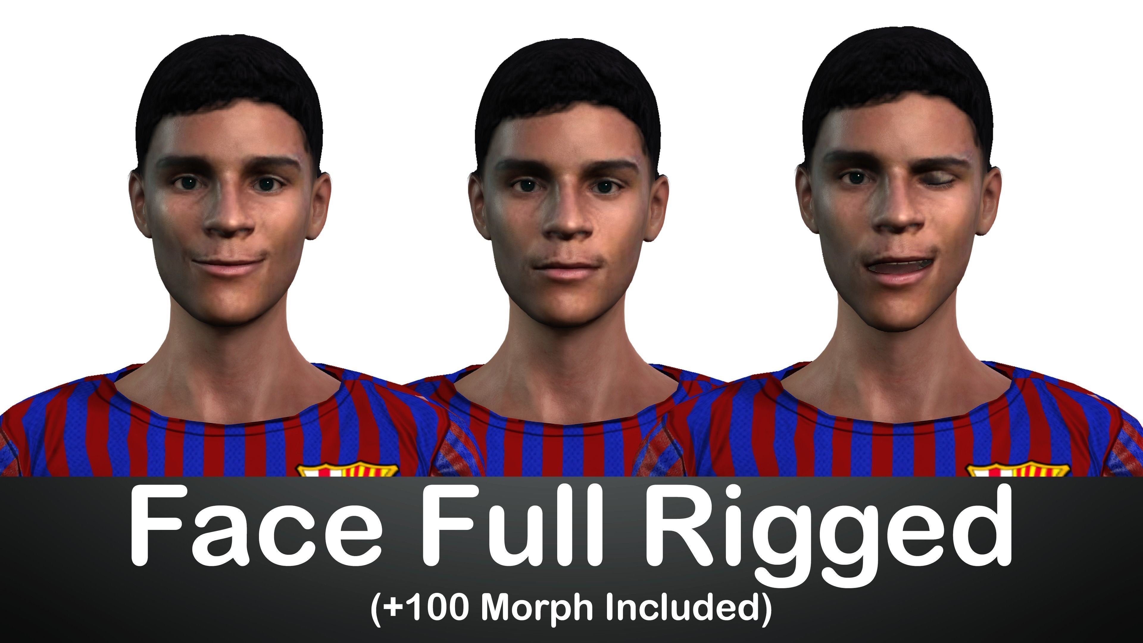 EUSEBA Football Meme Full Rigged Face rig Iran Ferreira 3D model_1