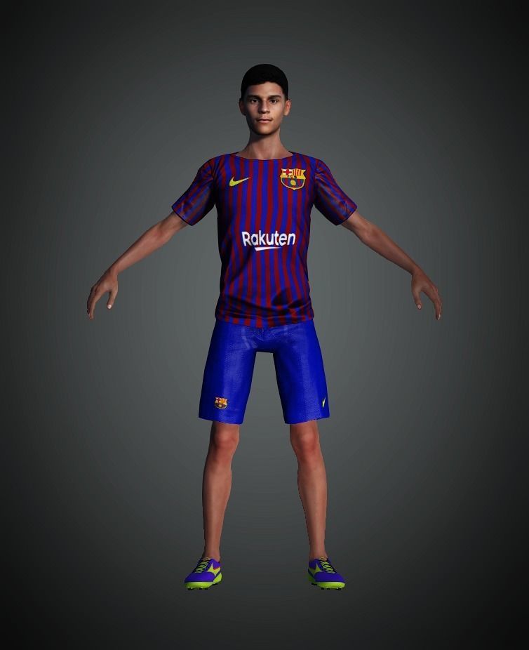 EUSEBA Football Meme Full Rigged Face rig Iran Ferreira 3D model_2