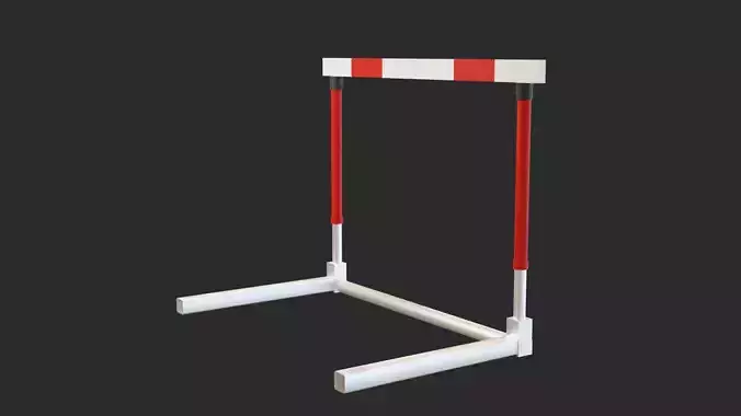Hurdle barrier with stripes 3D model