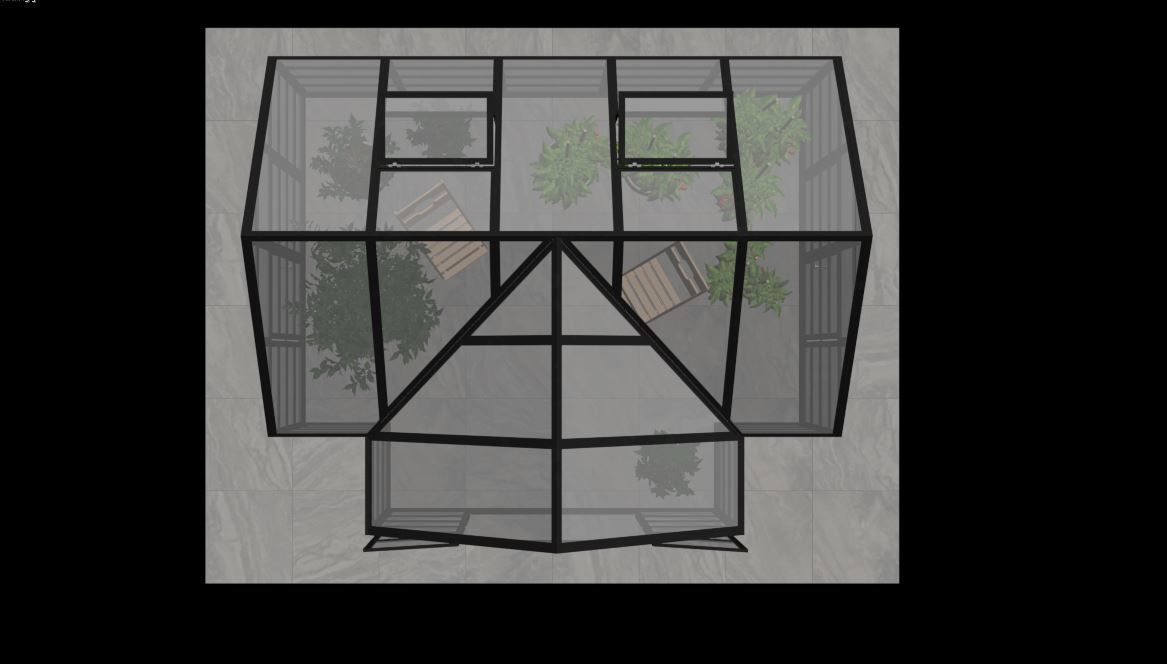 Greenhouse glass with plants inside 3D model_23