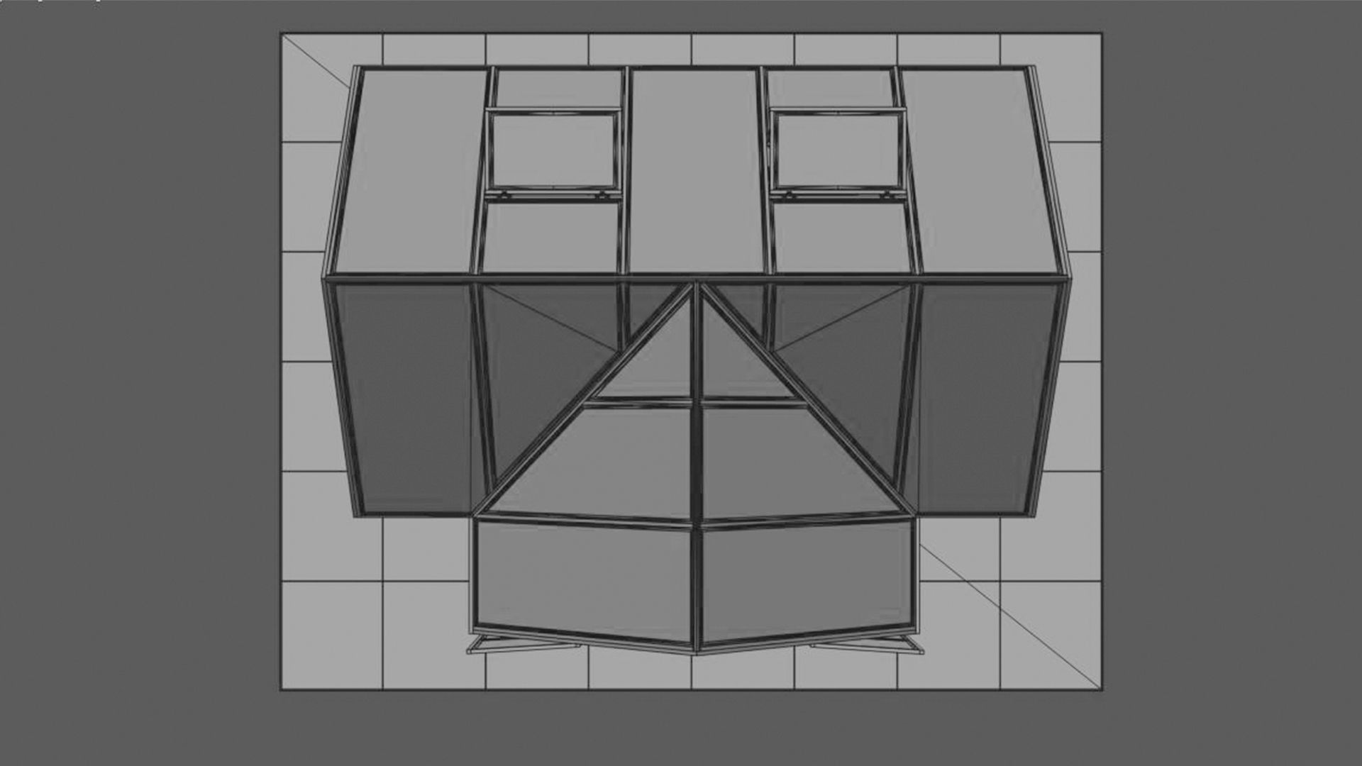 Greenhouse glass with plants inside 3D model_7