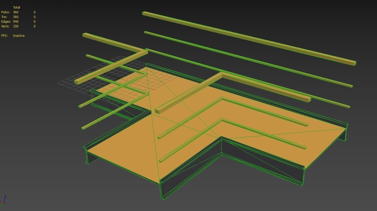 Modular Industrial Stairs Pack 1 Low-poly 3D model_20