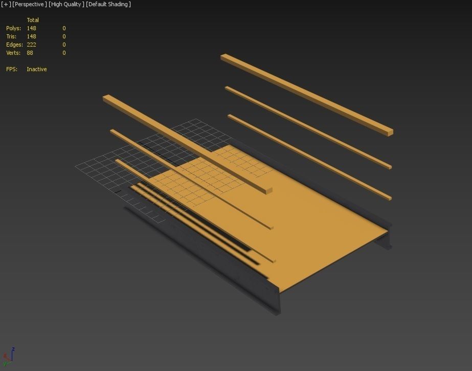 Modular Industrial Stairs Pack 1 Low-poly 3D model_48