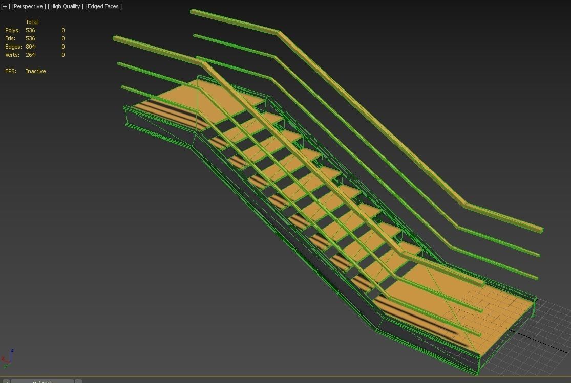 Modular Industrial Stairs Pack 1 Low-poly 3D model_24