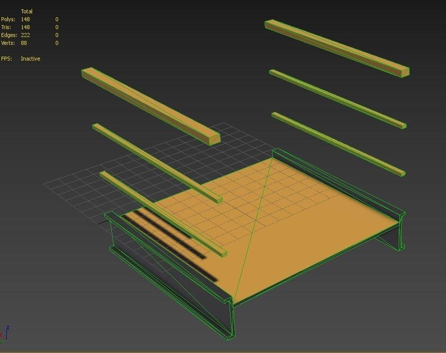 Modular Industrial Stairs Pack 1 Low-poly 3D model_47