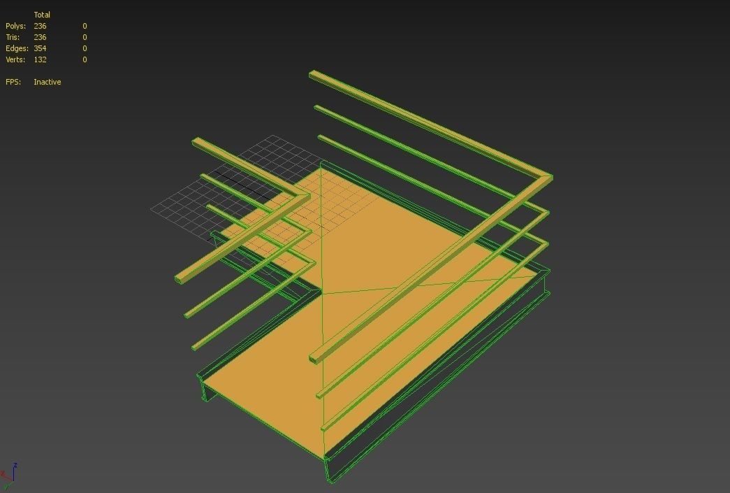 Modular Industrial Stairs Pack 1 Low-poly 3D model_51