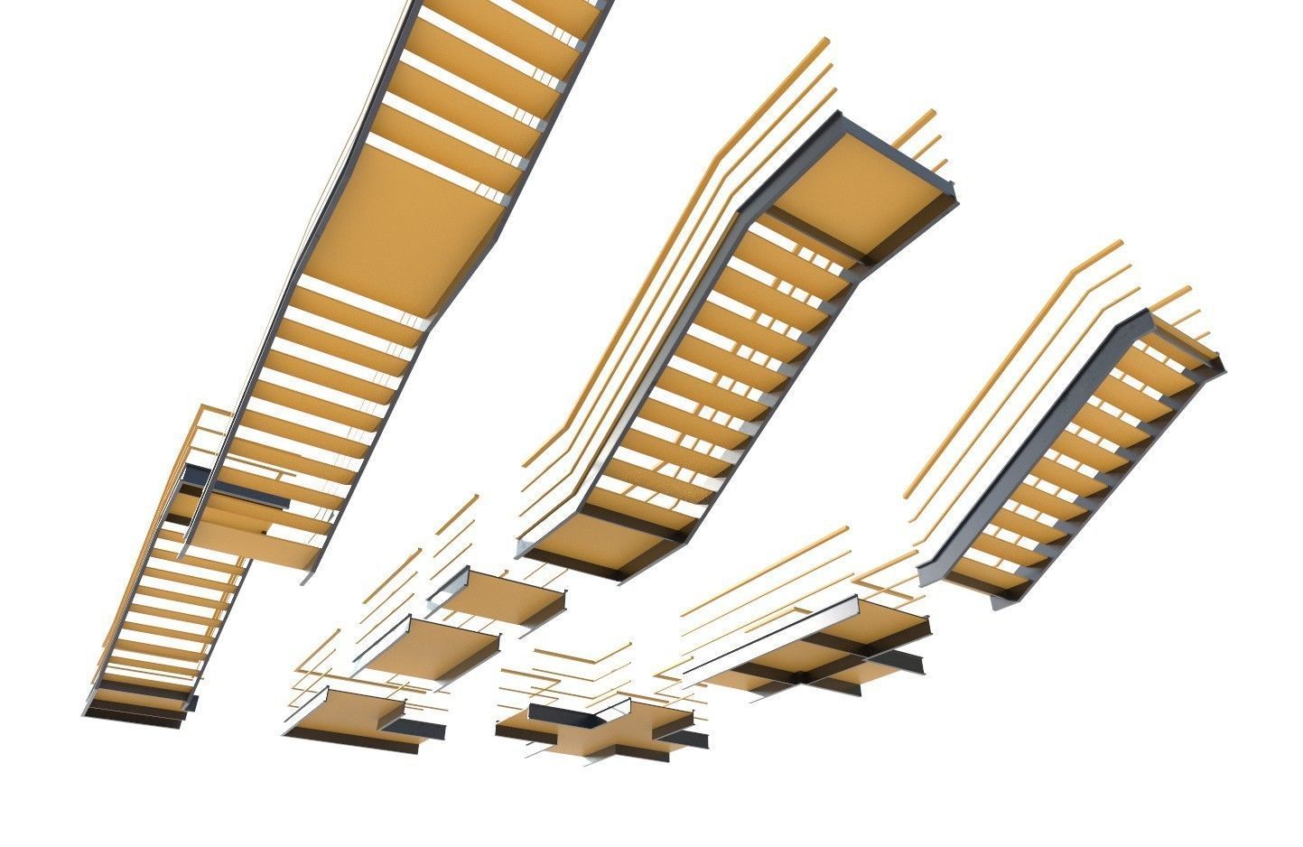 Modular Industrial Stairs Pack 1 Low-poly 3D model_11