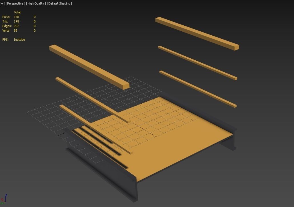 Modular Industrial Stairs Pack 1 Low-poly 3D model_46