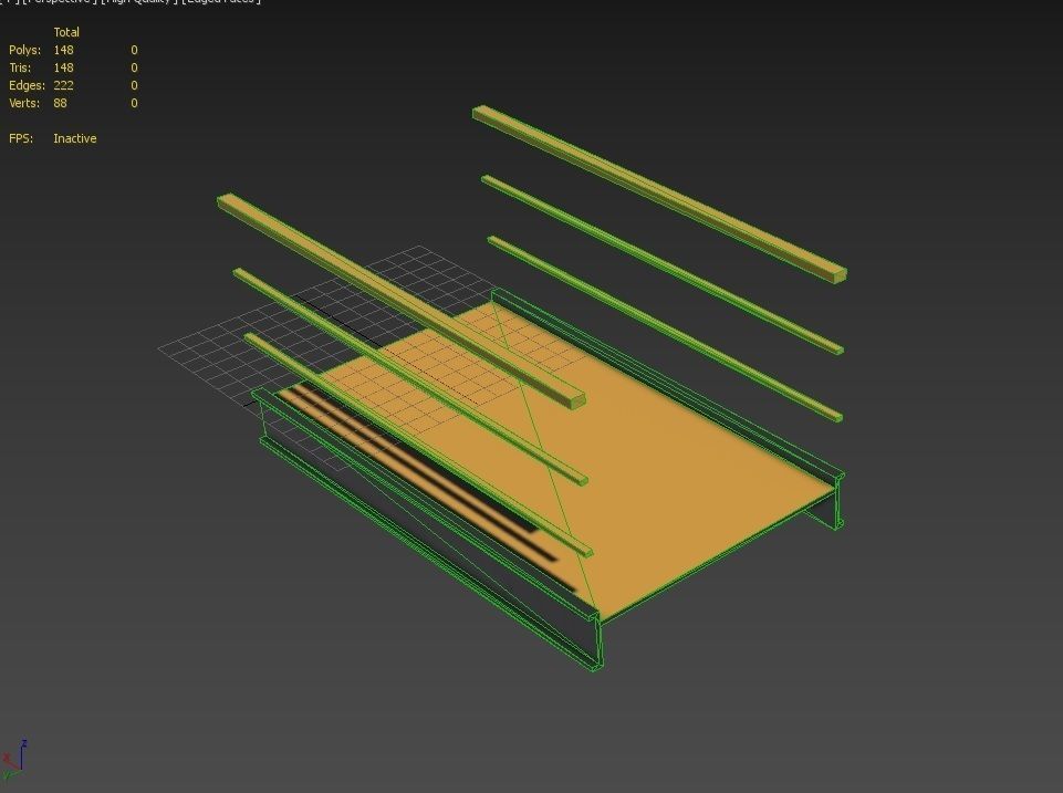 Modular Industrial Stairs Pack 1 Low-poly 3D model_16