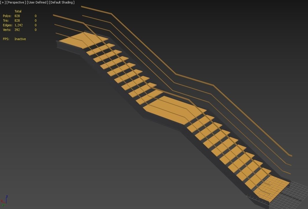 Modular Industrial Stairs Pack 1 Low-poly 3D model_27