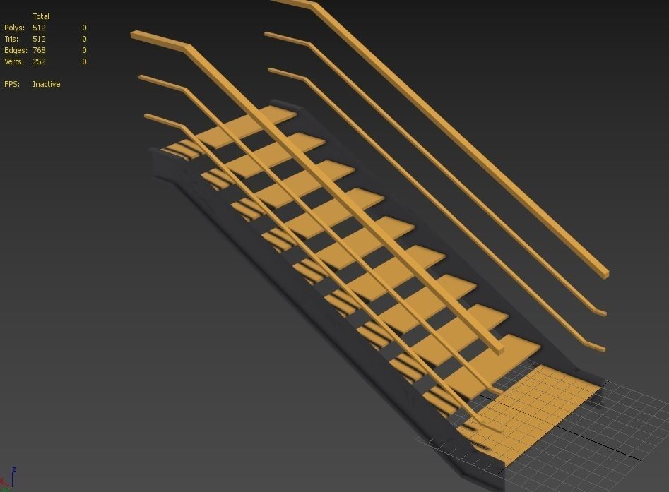 Modular Industrial Stairs Pack 1 Low-poly 3D model_58