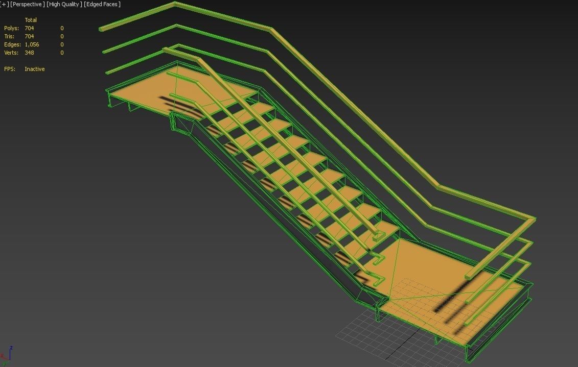 Modular Industrial Stairs Pack 1 Low-poly 3D model_63