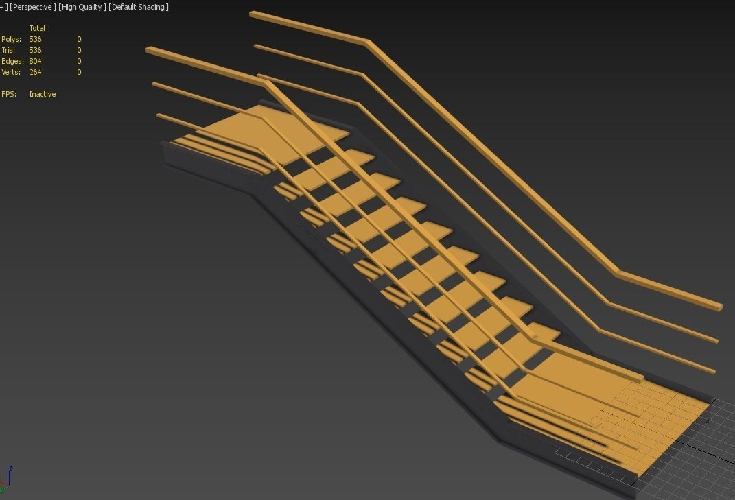 Modular Industrial Stairs Pack 1 Low-poly 3D model_23