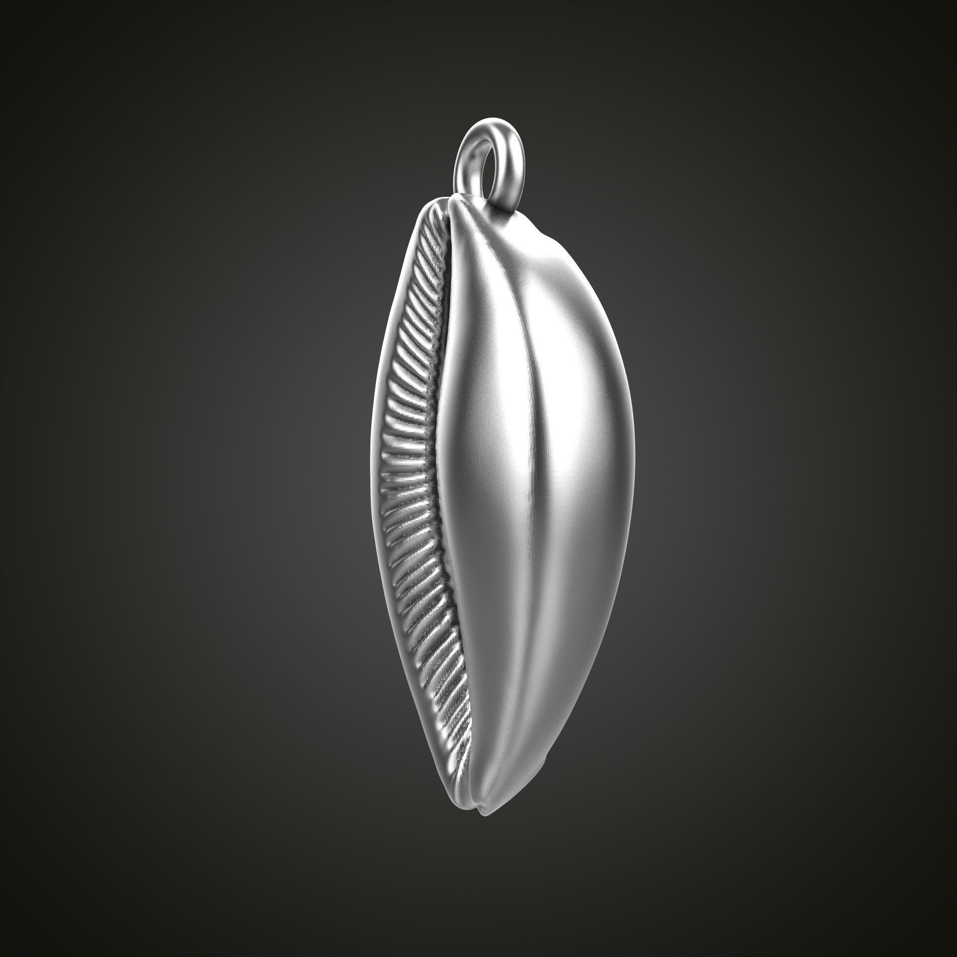 Shell pendant 3D print model_3