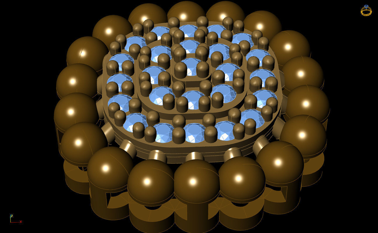 necklases gold ball 3D print model_6