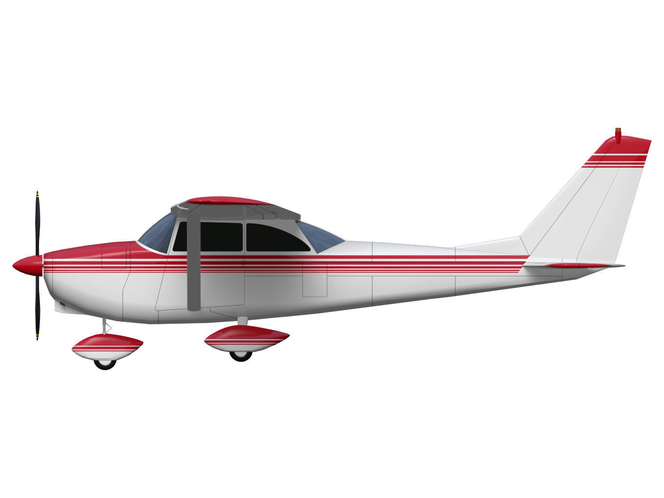 Cessna172 Skyhawk 3D model_4