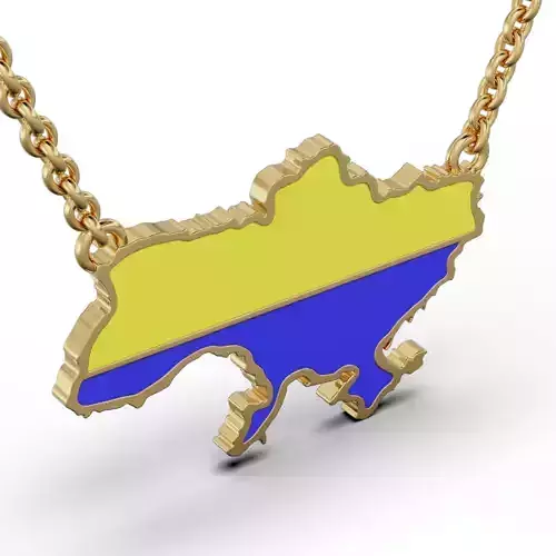 Pendant Ukraine with flag of Ukraine 3D print model